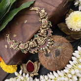 Vriksham Traditional Lakshmi With Dual Elephant 1 gm Gold Finish Choker-Gold Bead-G20320